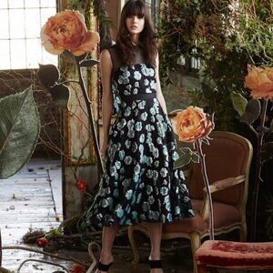 Lela Rose *NEW* Mesh Panel Garden Midi Dress